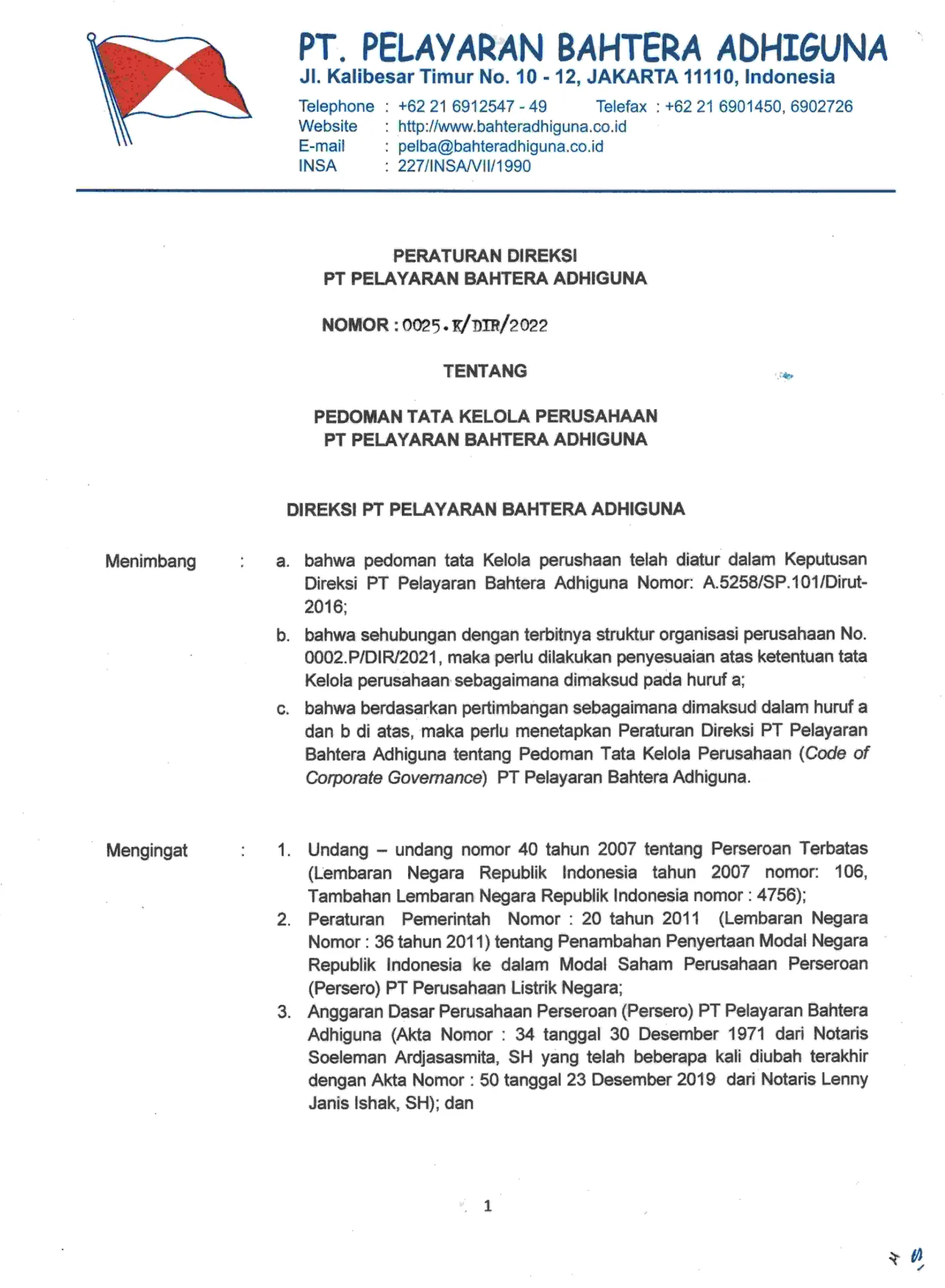 Pedoman GCG Perusahaan